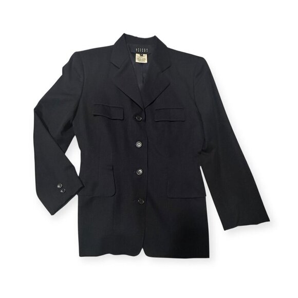 Vintage 90s Atsuro Tayama Blue Wool blazer Jacket, Size M - Picture 4 of 15